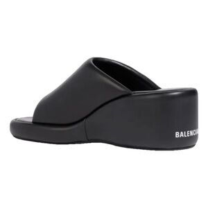 Balenciaga Black Leather Slides